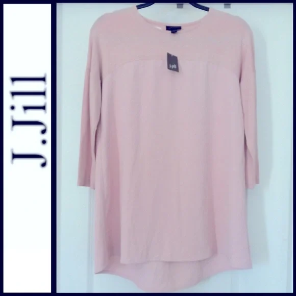 NWT J.Jill Mixed-Media A-Line Tunic in Rosewater - Picture 2 of 4